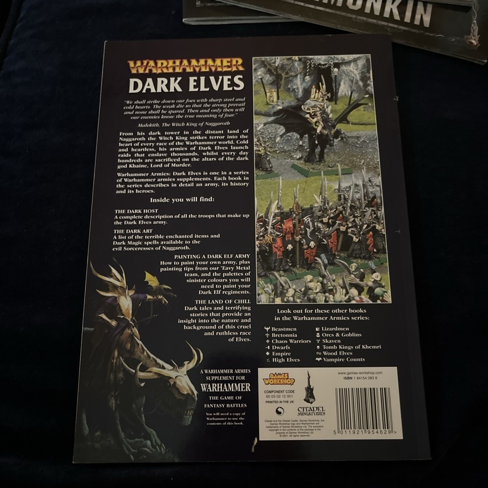 Warhammer Dark Elves Paperback Games Workshop Fantasy Battle Army Book - Picture 2 of 2
